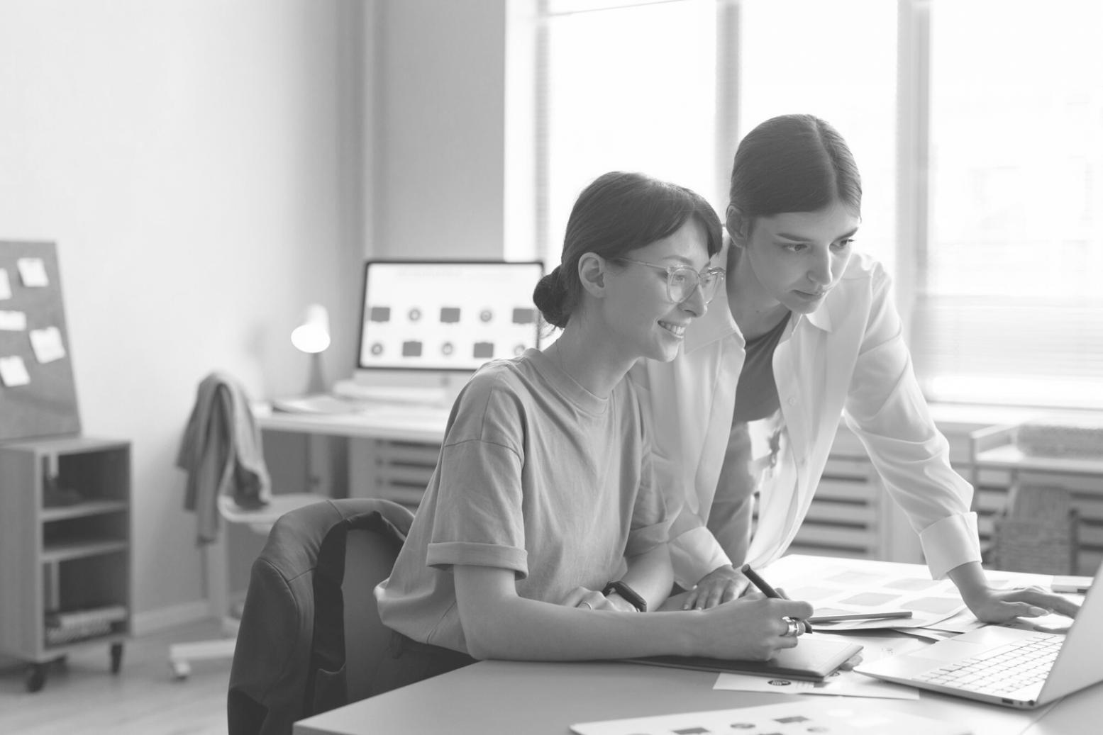 Modern office environment with financial planning materials